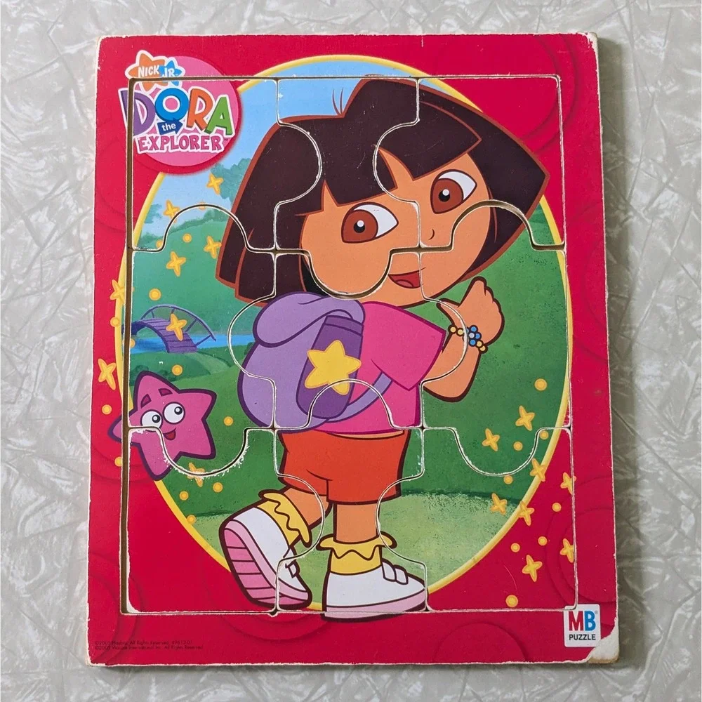 Dora the Explorer Wooden Tray Puzzle 12 Piece Nick Jr Milton Bradley Y2K Vintage